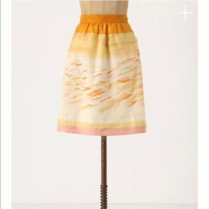 Anthropologie We Heart Vera silk fish print skirt